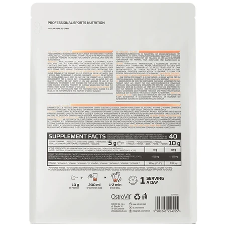 Colágeno + Vitamina C Melocotón, 400 g, OstroVit