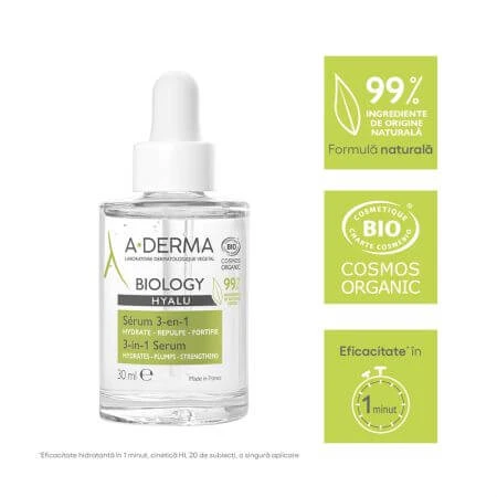 A-Derma Biology Hyalu Moisturizing Serum 3 in 1, 30 ml