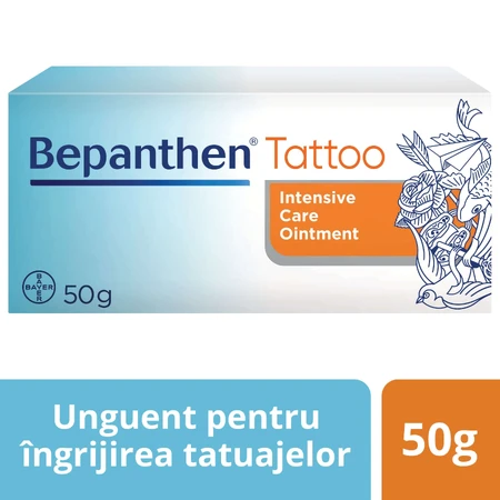 Bepanthen Pomada para el cuidado de tatuajes, 50 g, Bayer