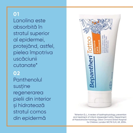 Bepanthen Pomada para el cuidado de tatuajes, 50 g, Bayer