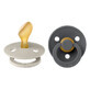 Set of 2 soothers with anatomic teat Colour Latex, + 6 months, Sand/ Iron, Bibs