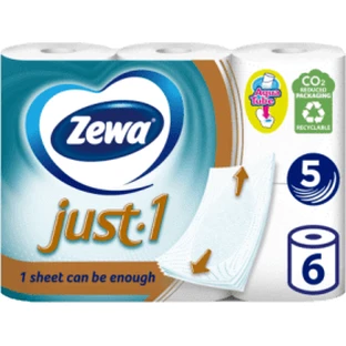 Zewa Toilet Tissue Just 1 5 ply, 6 stuks