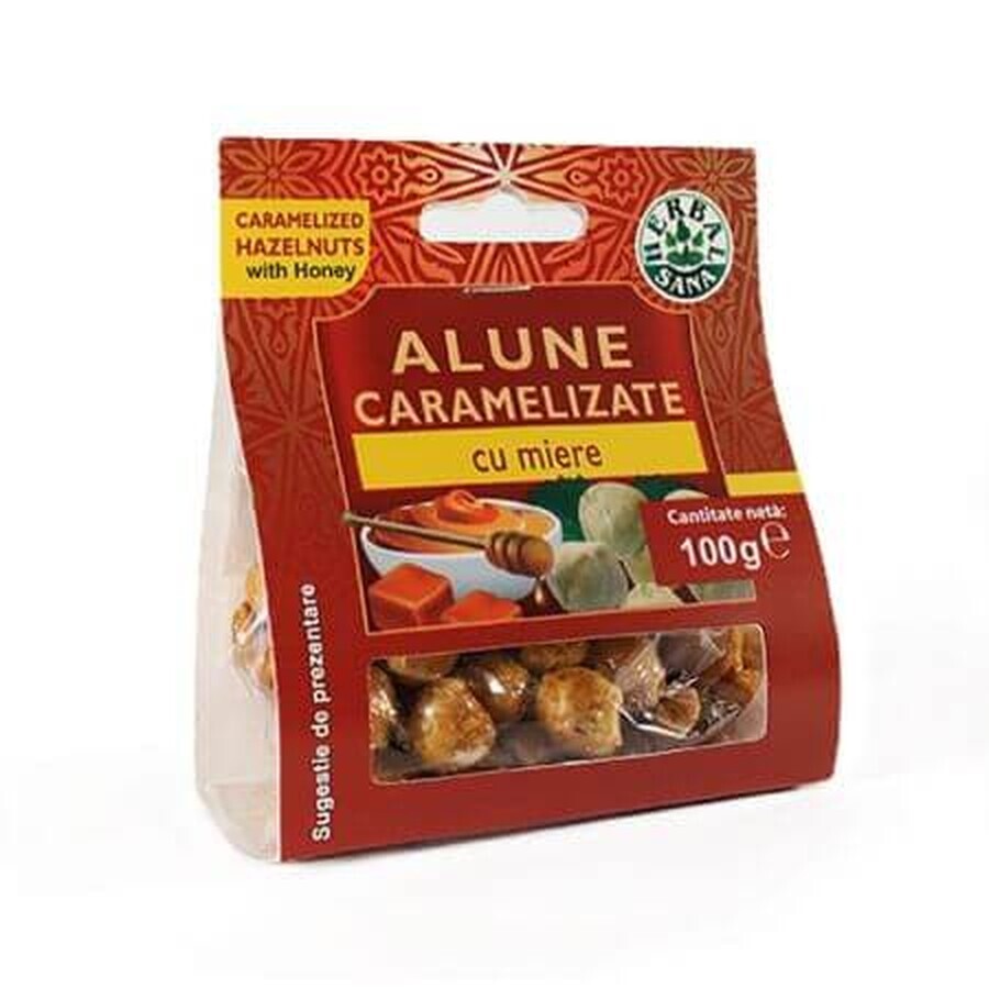 Cumpără Alune caramelizate cu aroma de Miere, 100 g, Herbal Sana Alune caramelizate cu aroma de Miere, 100 g, Herbal Sana