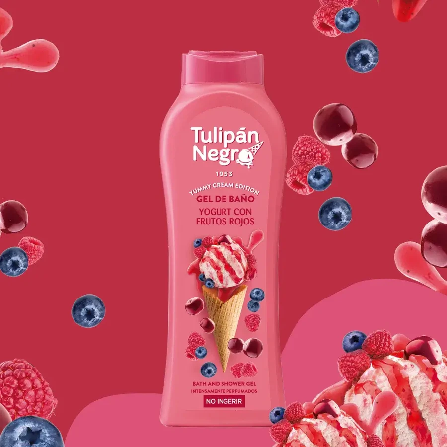 Joghurt-Duschgel mit roten Beeren, 650ml, Tulip