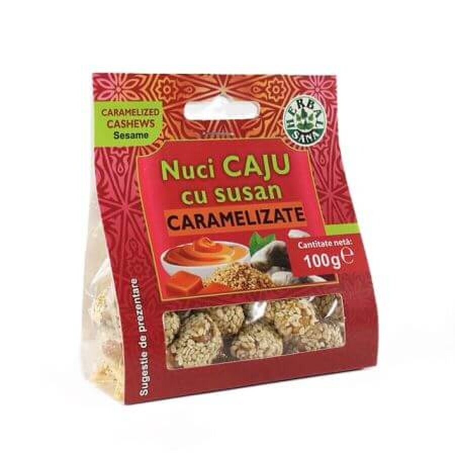 Buy Cashew nuts with caramelized sesame, 100 g, Herbal Sana Cashew nuts with caramelized sesame, 100 g, Herbal Sana