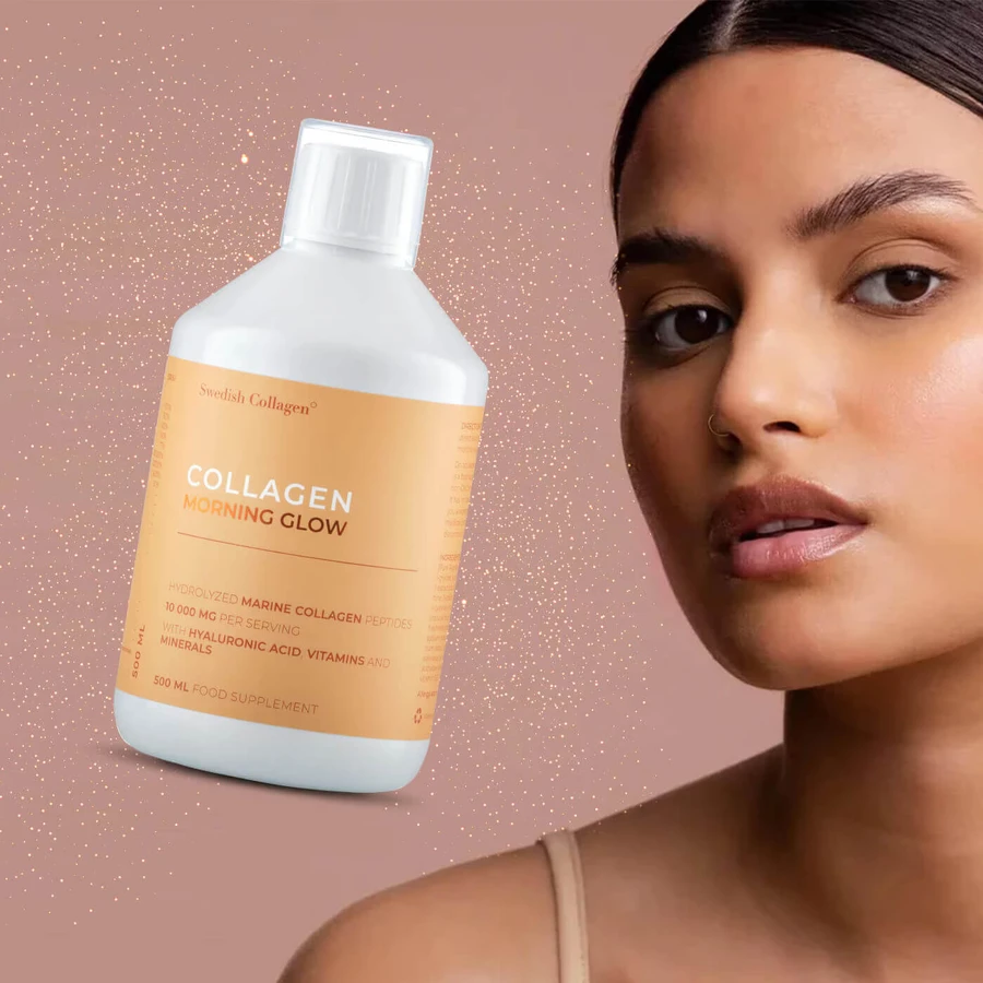 Flüssiges Kollagen mit Hyaluronsäure und Vitaminen Morning Glow, 500 ml, Swedish Collagen