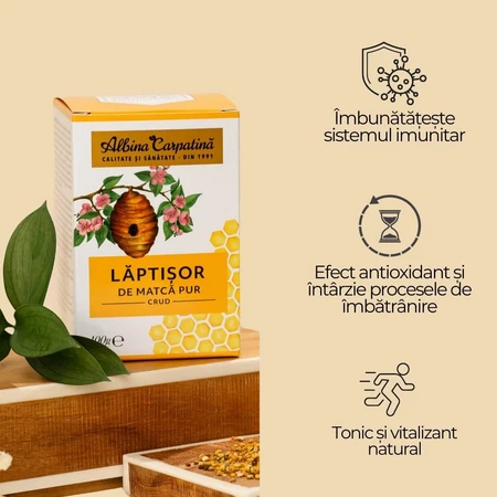 Paquete de Laptisor de Matca Albina Carpatina, 25 g + 10g, Apicola Pastoral Georgescu