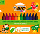 BIC Triangular wax pencils, 12 pcs
