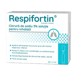 Cloruro sódico 3% solución para inhalación Respifortin, 60 ampollas x 4 ml, Penta Arzneimittel