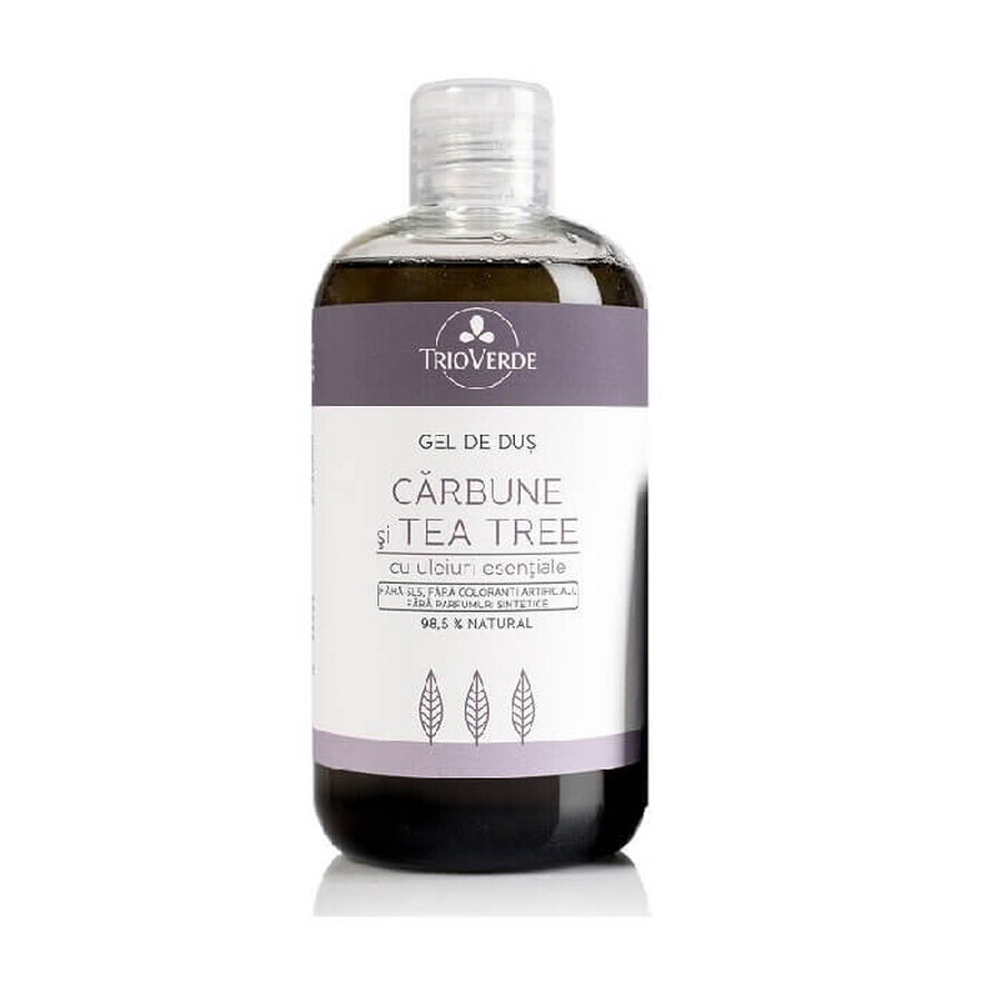 Cumpără Gel de duș cu Cărbune și Tea Tree, 300 ml, Trio Verde Gel de duș cu Cărbune și Tea Tree, 300 ml, Trio Verde