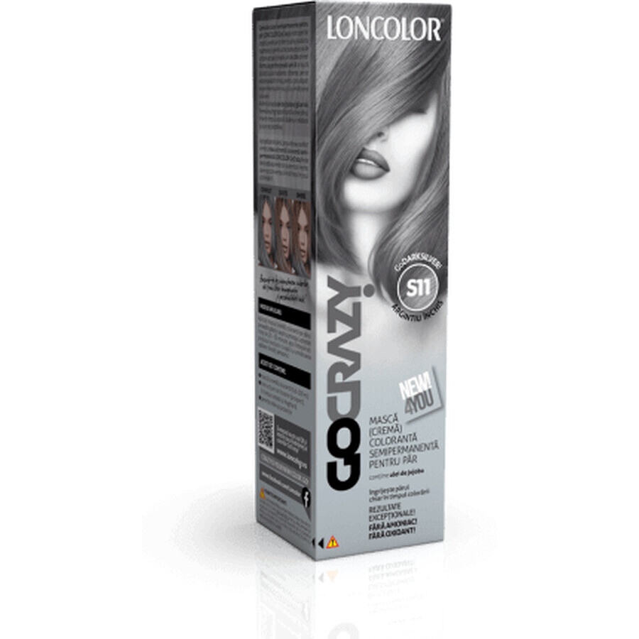 Winkel op Loncolor Go Crazy semipermanent haarkleuringsmasker (crème) S11 donker zilver, 1 st Loncolor Go Crazy semipermanent haarkleuringsmasker (crème) S11 donker zilver, 1 st