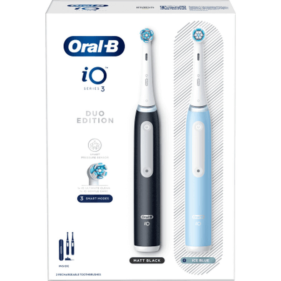 Oral-B Set 2 x iO3 elektrische tandenborstel met magnetische en microtrillingstechnologie, 1 stuk