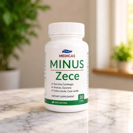 Minus zece (Minus ten) kg dietary supplement for weight loss, 30 capsules, Medicas