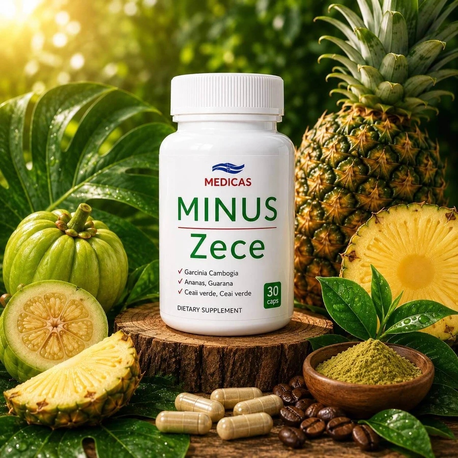 Minus zece (Minus ten) kg dietary supplement for weight loss, 30 capsules, Medicas