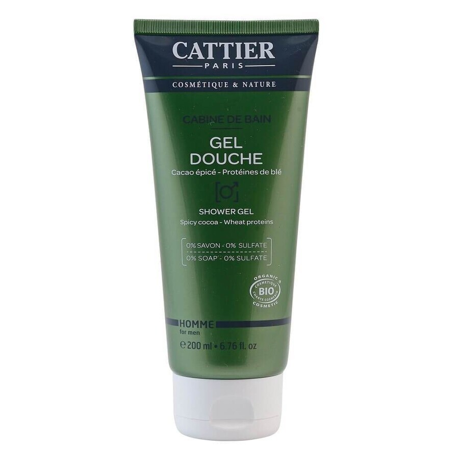 Buy Bio shower gel with spiced cocoa for men, 200 ml, Cattier Bio shower gel with spiced cocoa for men, 200 ml, Cattier