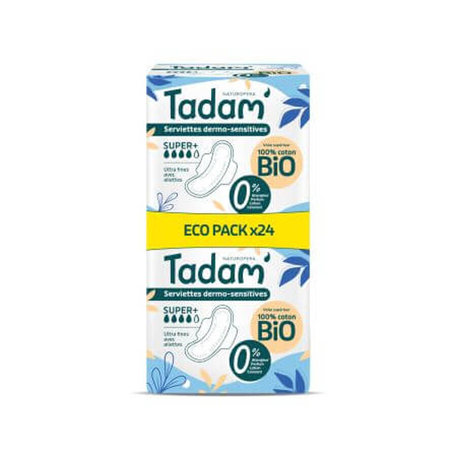 Assorbenti biologici ipoallergenici, Ultra Super +, 24 pezzi, Tadam