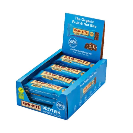 Biologische Eiwitreep Glad Cacao, 45 g, Rawbite