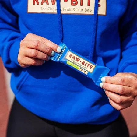 Biologische Eiwitreep Glad Cacao, 45 g, Rawbite