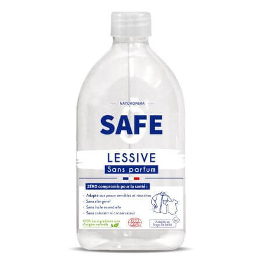 Detergente para ropa ecológico sin perfume, 1 L, Seguro
