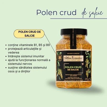 Polen de sauce crudo, 500 g, Albina Carpatina