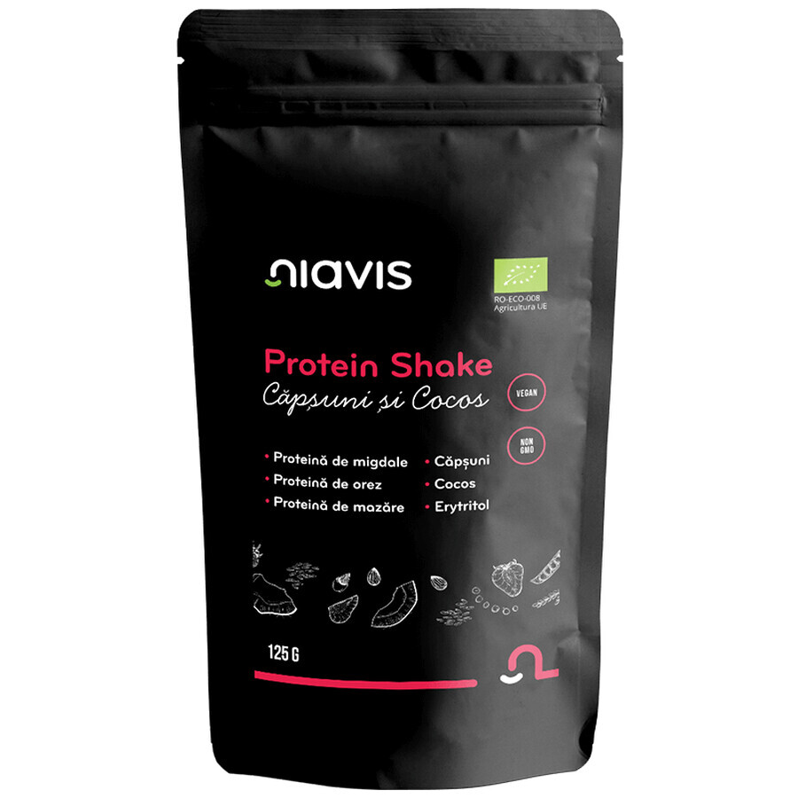 Buy Protein Shake Bio with strawberries and coconut, 125 g, Niavis Protein Shake Bio with strawberries and coconut, 125 g, Niavis