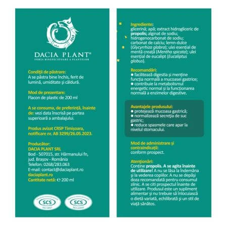 Gastrogal suspension orale, 200 ml, Dacia Plant