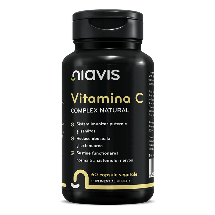 Vitamina C Extracto Natural, 60 cápsulas, Niavis