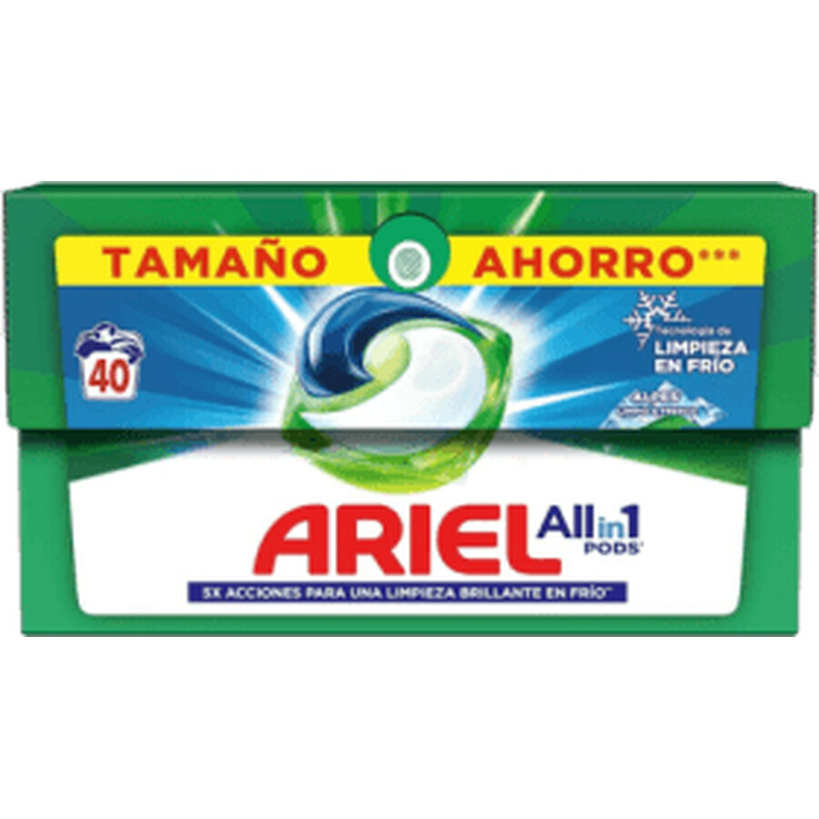 Cápsulas de detergente Ariel All-in-1 Alpine, 40 unidades