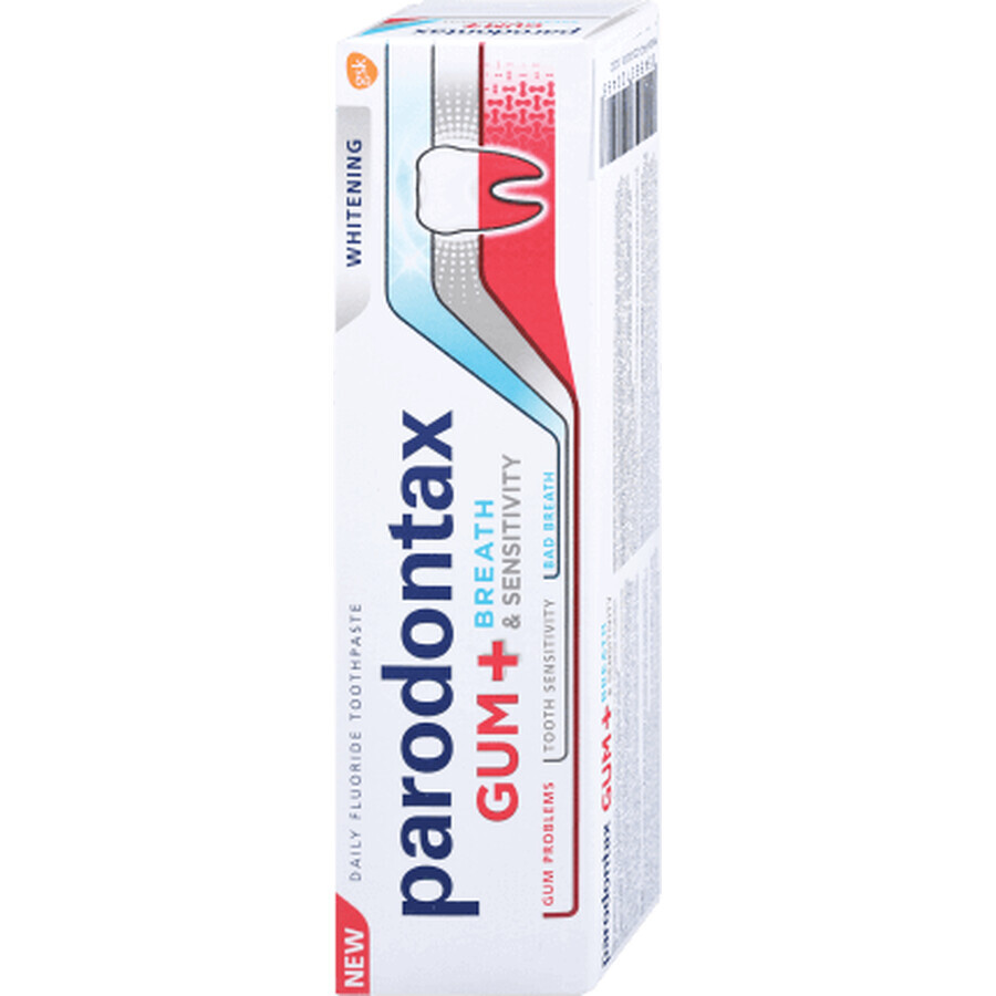 Parodontax Toothpaste Gum+ Breath &amp; Sensitivity Whitening, 108 g