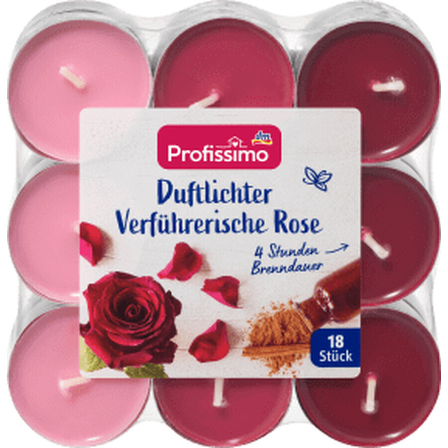 Profissimo Rose scented candles, 18 pcs.