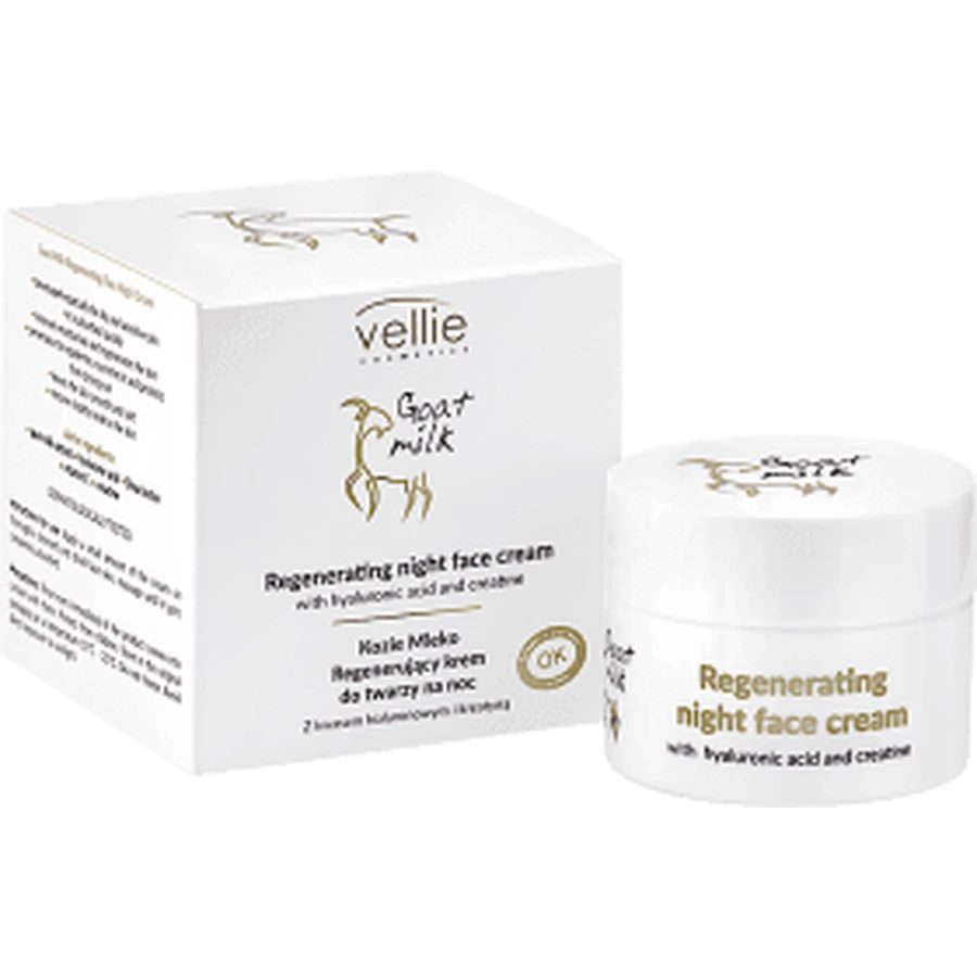 Vellie Regenerating night cream with goat milk extract, 50 ml