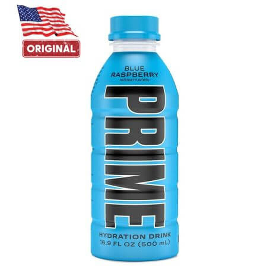 Prime Rehydration Drink with Blue Raspberry Hydration Drink USA, 500 ml, GNC