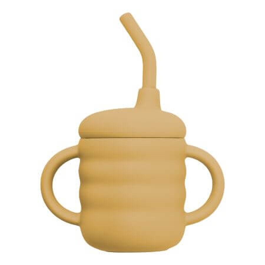 Silicone straw cup, 6 months+, Honey, Appekids