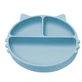 Compartmentalized silicone plate with suction cup Kitty, 6 months+, Aqua Blue, Appekids