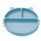 Compartmentalized silicone plate with suction cup Kitty, 6 months+, Aqua Blue, Appekids
