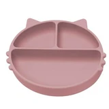 Plato compartimentado de silicona con ventosa Kitty, 6 meses+, Old Rose, Appekids