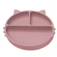 Plato compartimentado de silicona con ventosa Kitty, 6 meses+, Old Rose, Appekids