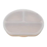 Gecompartimenteerd siliconen bord met zuignap en deksel, 6 maanden+, Bubble Beige, Appekids