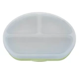 Gecompartimenteerd siliconen bord met zuignap en deksel, 6 maanden+, Raw Green, Appekids