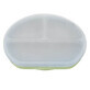 Piatto in silicone compartimentato con ventosa e coperchio, 6 mesi+, Raw Green, Appekids
