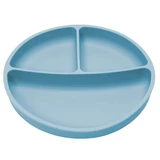 Gecompartimenteerd siliconen bord met zuignap, 6 maanden+, Aqua Blauw, Appekids