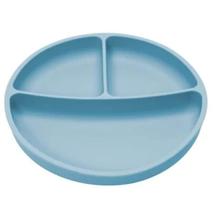 Plato de silicona compartimentado con ventosa, 6 meses+, Aqua Blue, Appekids
