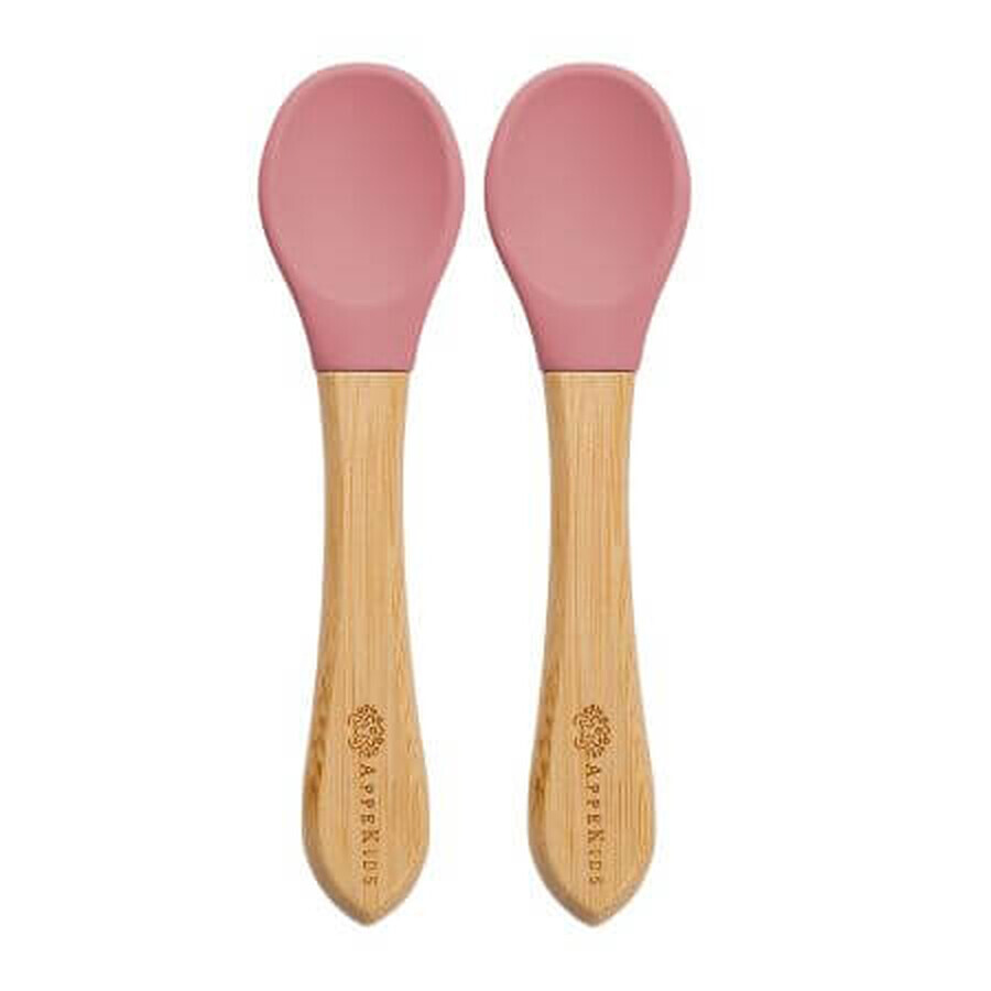 Bamboo spoon set, 6 months+, Old Rose, Appekids