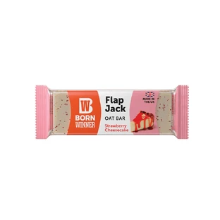 Flap Jack aardbeien cheesecake havermoutreep, 100 g, Born Winner
