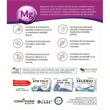 Magneziu Bisglicinat, 30 capsules, Cosmopharm