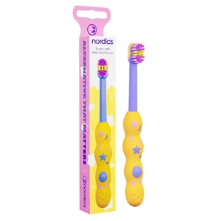 Cepillo de dientes para niños 0-2 años amarillo Super Soft, 1 pieza, Nordics