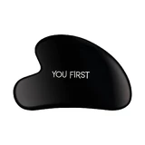 Gua Sha natural stone for facial massage from black obsidian, 1 piece, You First
