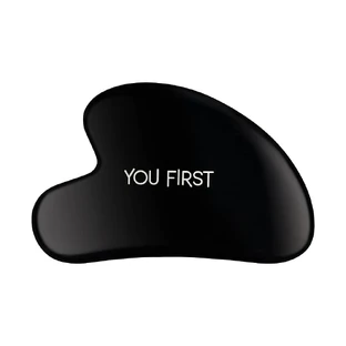 Gua Sha natuursteen voor gezichtsmassage in zwart obsidiaan, 1 stuk, Jij eerst