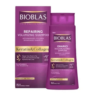 Collagen + Keratin anti-fall shampoo for thin hair, 360 ml, Bioblas