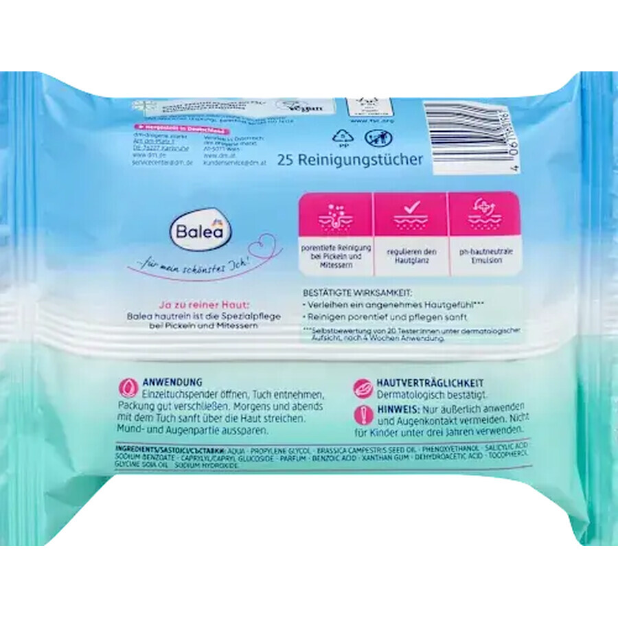 Balea Lingettes nettoyantes, 25 pièces